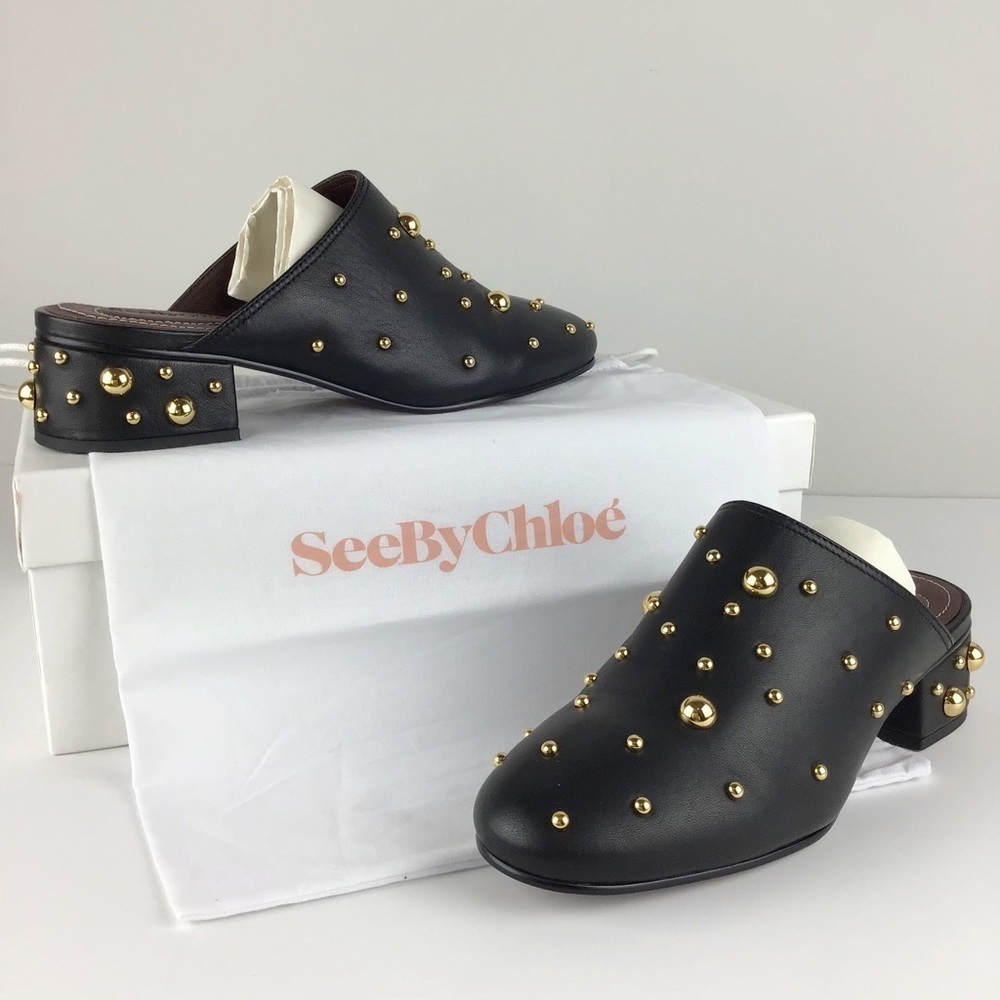 Nwt See By Chloe Black Calfskin Leather Mule | 6 / 36.5